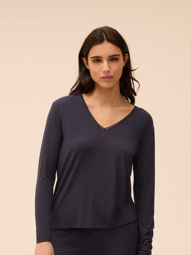 SIMONE PERELE AURORE LONG SLEEVE TSHIRT- FULL MOON- 1C9903