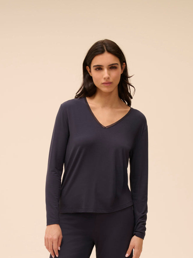 SIMONE PERELE AURORE LONG SLEEVE TSHIRT- FULL MOON- 1C9903