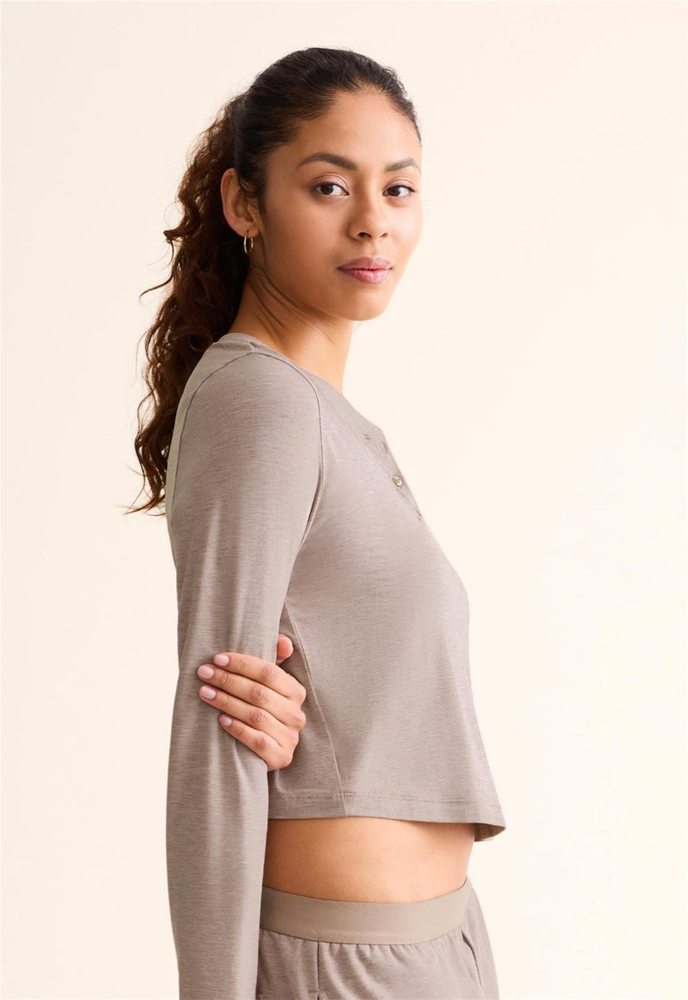 Fleur't Henley Top -615 -Ink/Black/Oak