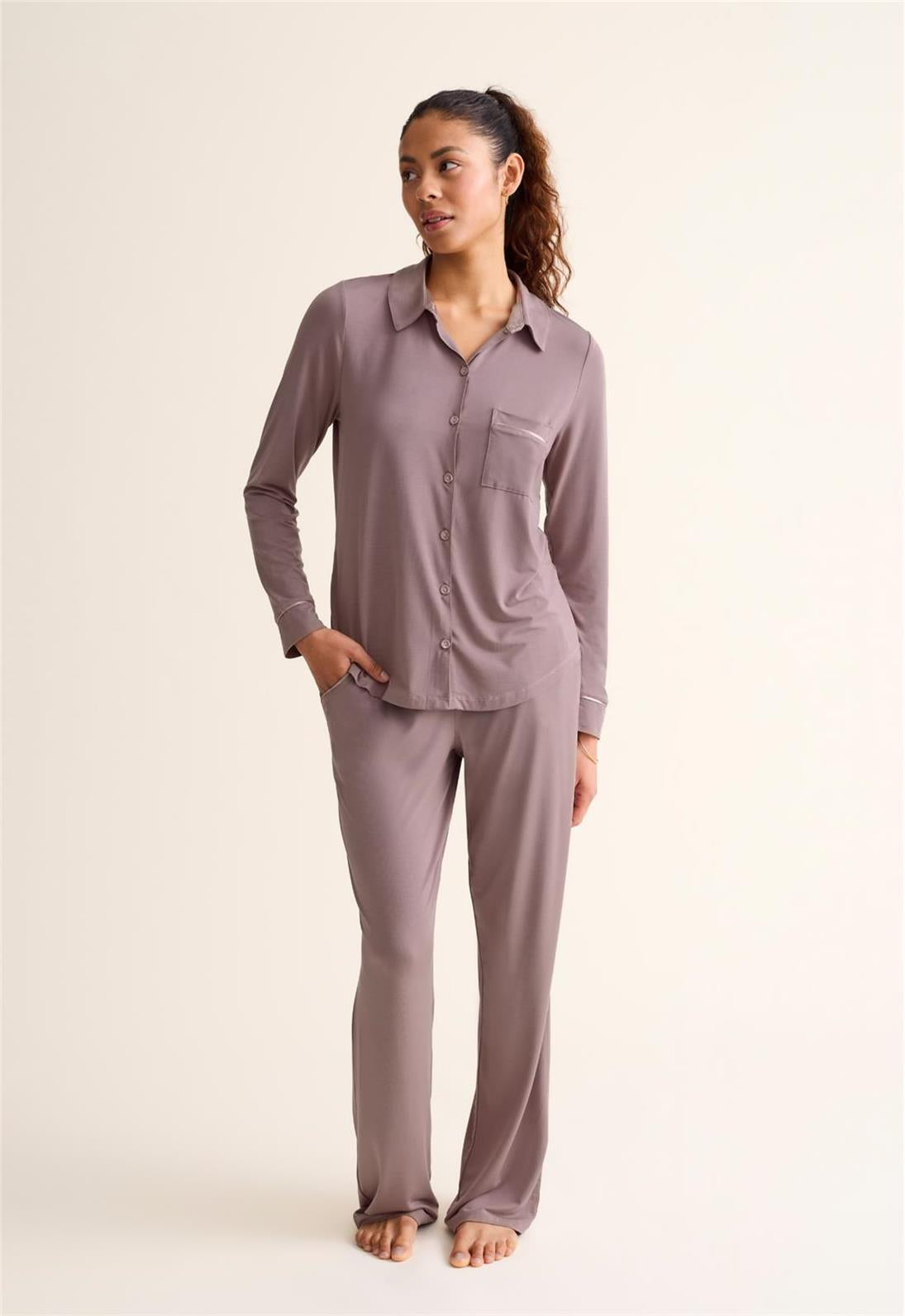 Fleur't - Long PJ Set - 647 - CAPUCCINO