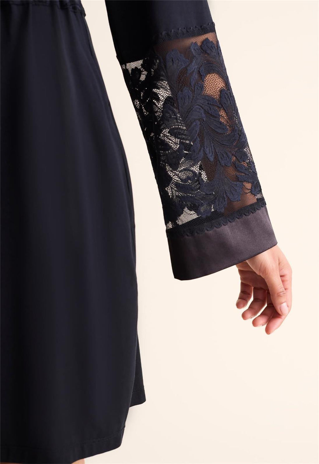 FLEURT Parisian Nights Kimono- BLACK - 6321