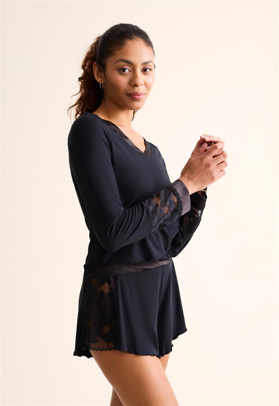 Fleur't Parisian Nights Short Set - 6141 - Black/Red