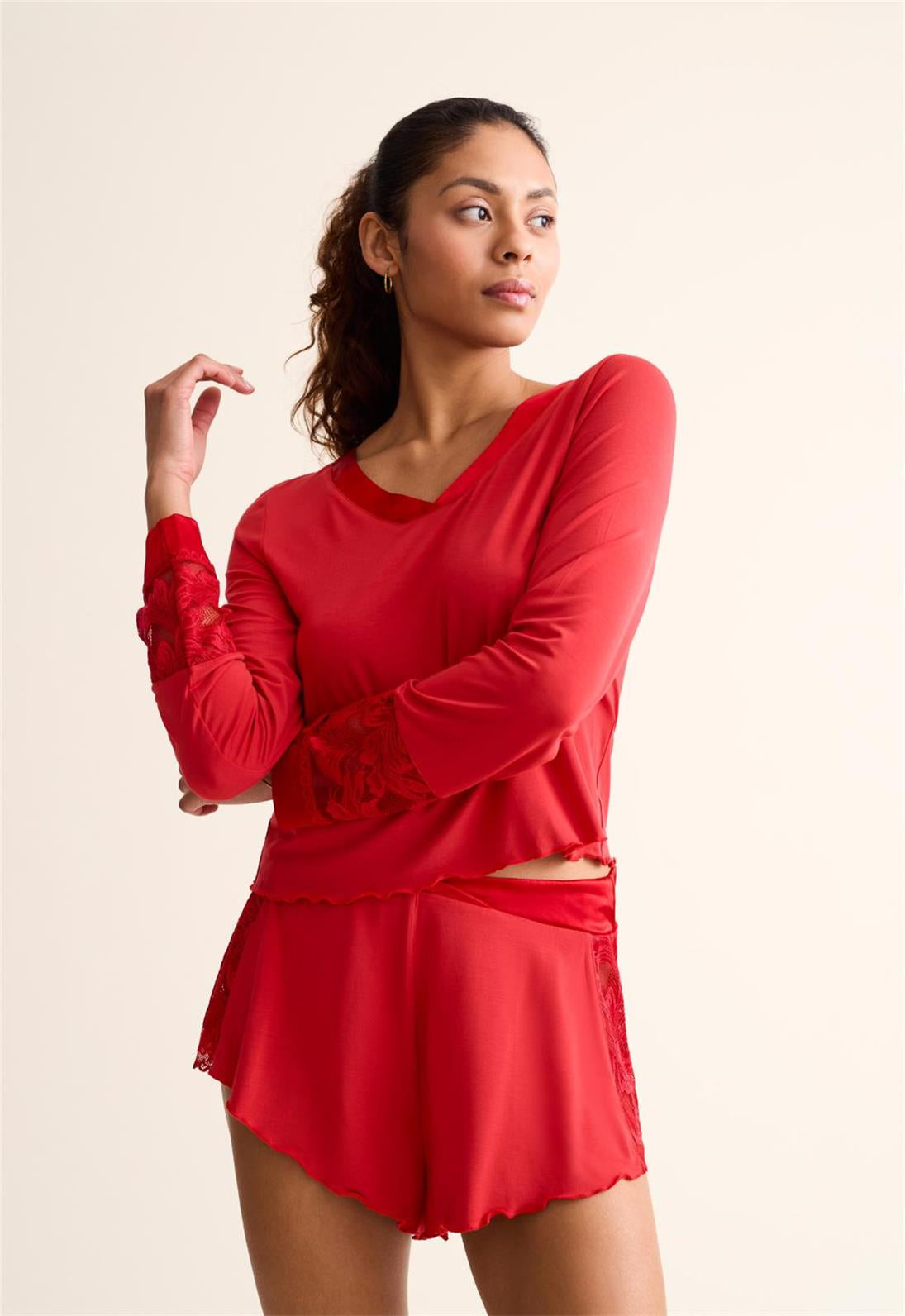 Fleur't Parisian Nights Short Set - 6141 - Black/Red