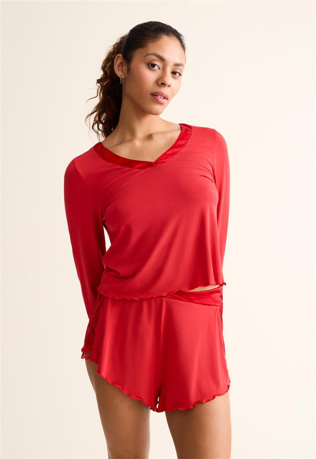 Fleur't Parisian Nights Short Set - 6141 - Black/Red