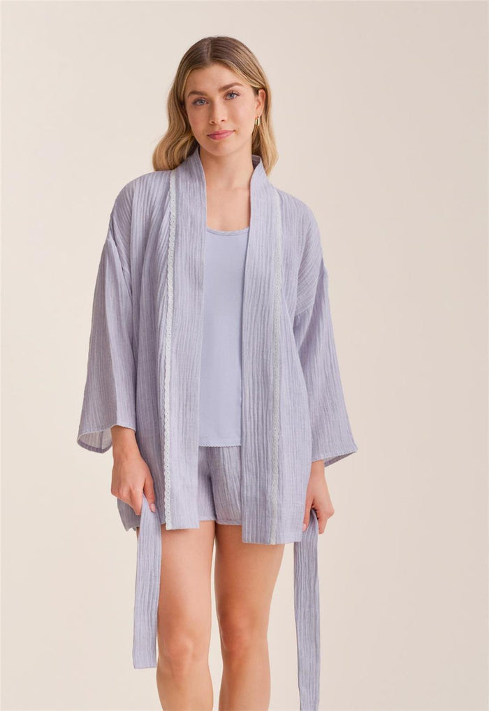 Fleur't - Coastal Stripe 3pcs Travel PJ Set - 6142