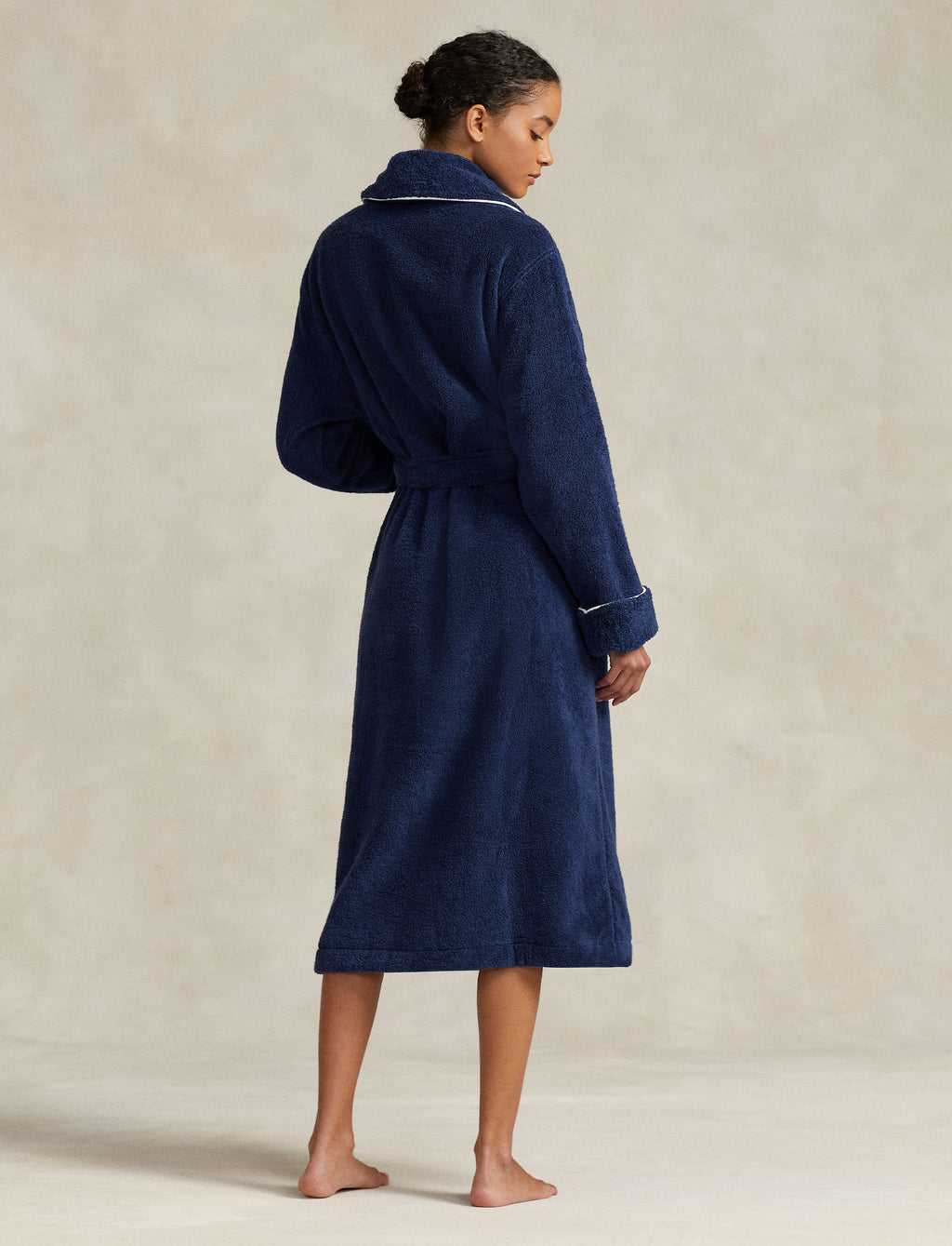 POLO RALPH LAUREN BATHROBE - 4P0005 - NAVY/WHITE CLOUD