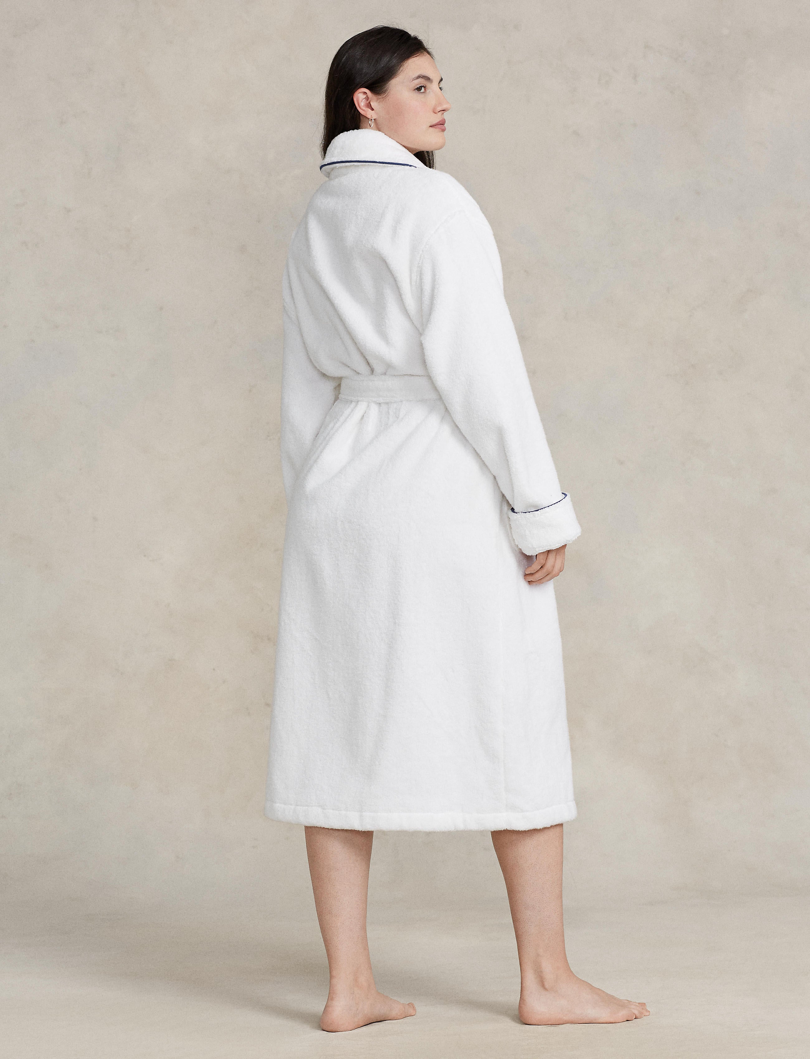 POLO RALPH LAUREN BATHROBE - 4P0005 - NAVY/WHITE CLOUD