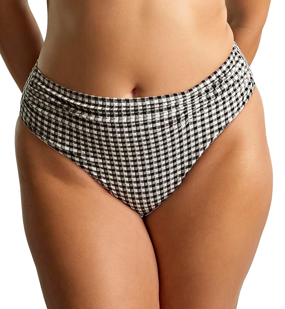 Panache - Midi Bikini Bottoms - SW1729 - Black Gingham