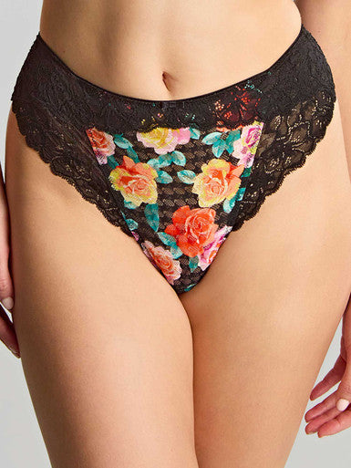 Panache - Envy High Waisted Brazilian - 7287A - Black Rose