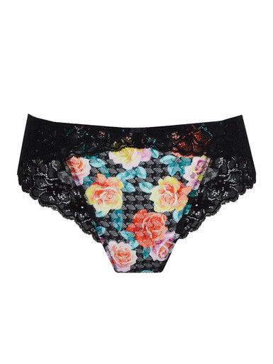Panache - Envy High Waisted Brazilian - 7287A - Black Rose