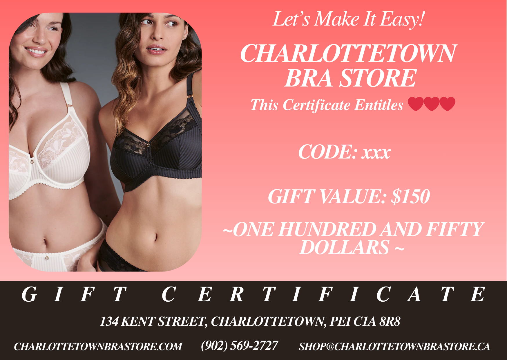 Charlottetown Bra Store Gift Card