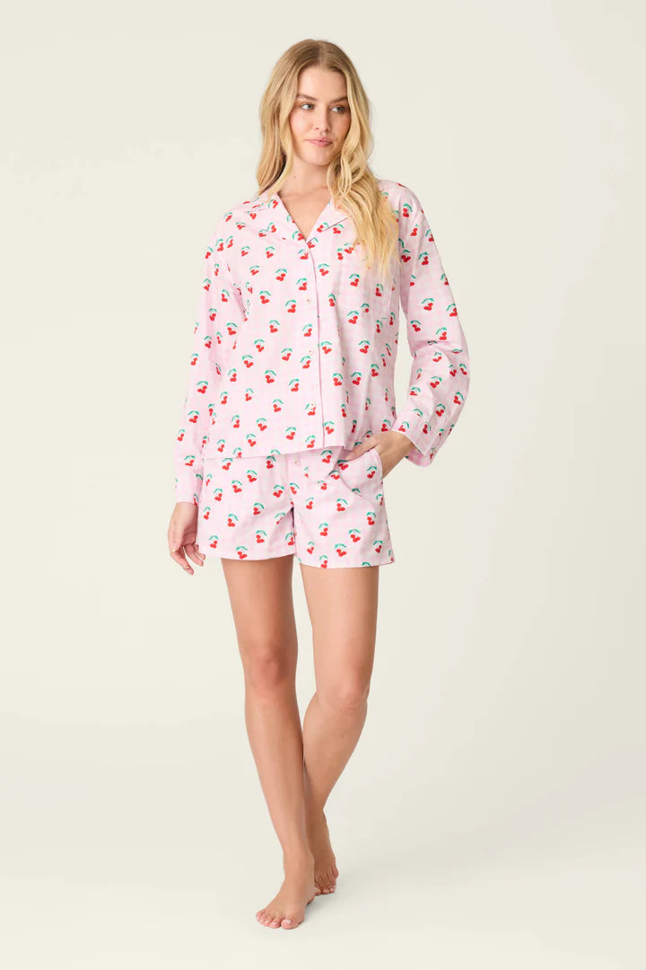 Pj Salvage- Afterparty Poplin Oh Cherry Short PJ SET- R7APST
