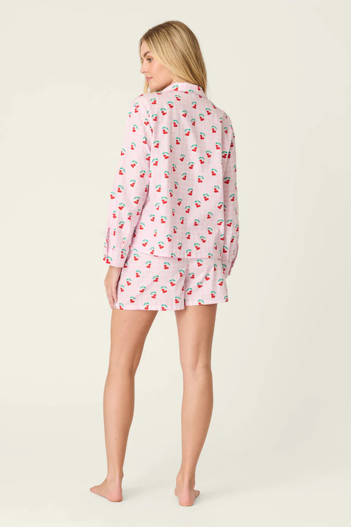 Pj Salvage- Afterparty Poplin Oh Cherry Short PJ SET- R7APST