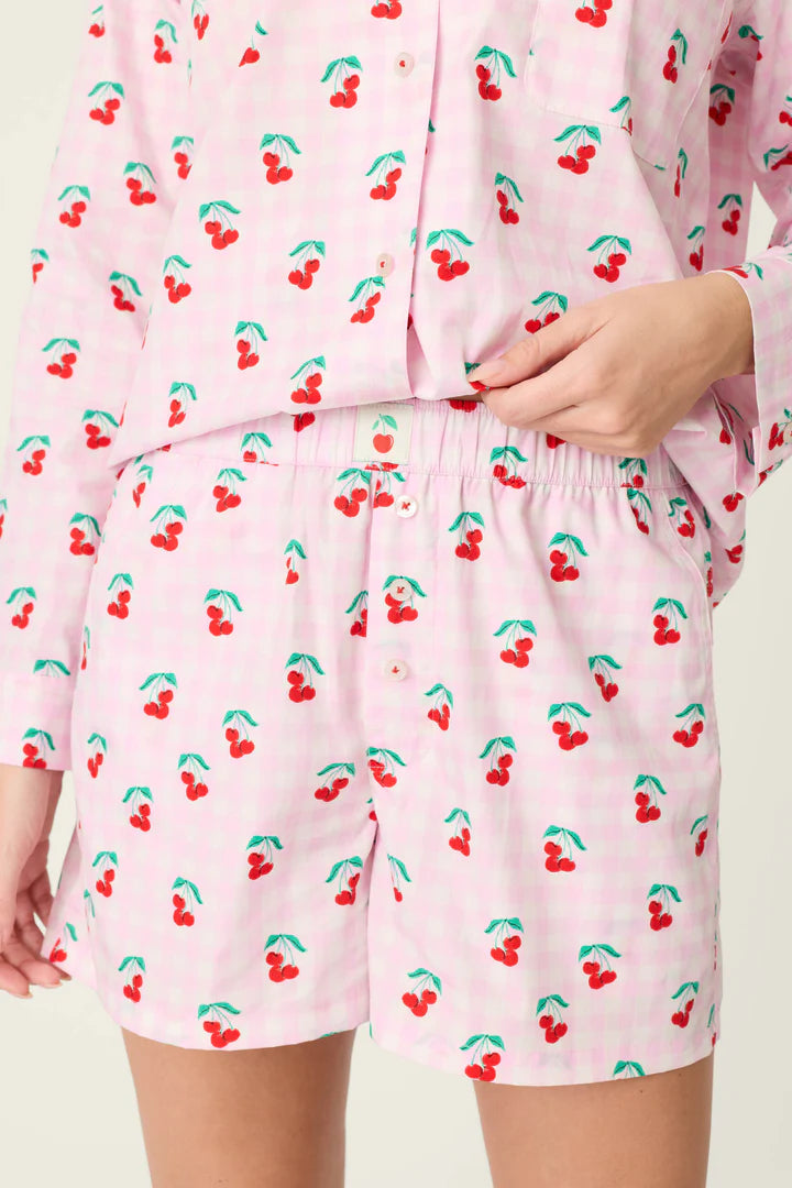 Pj Salvage- Afterparty Poplin Oh Cherry Short PJ SET- R7APST