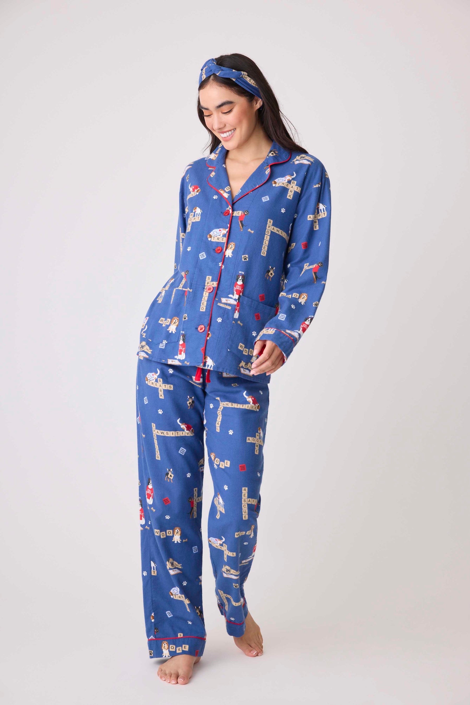PJ SALVAGE - Love Leo Dog Rescue Cozy Flannel PJ Set - RPLOPJ