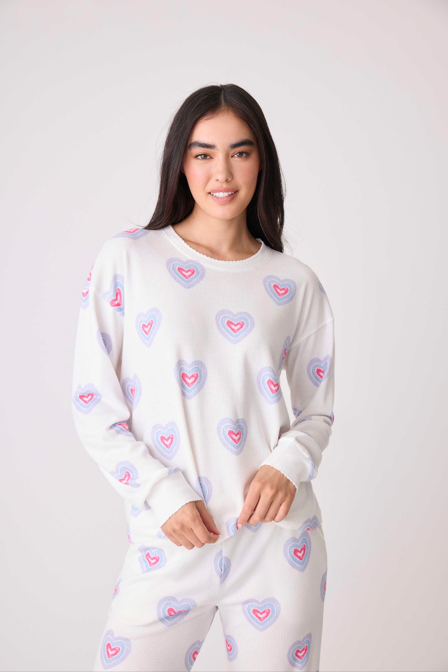PJ SALVAGE Peace & Love Hearts Thermal Long Sleeve Top/Pant - RPPLLS1/RPPLP1