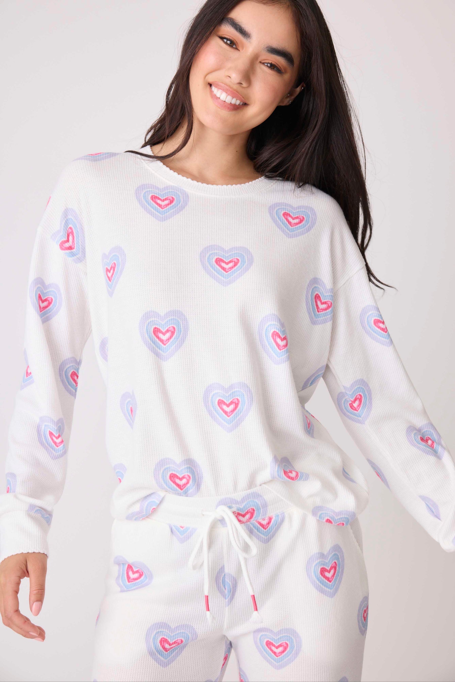 PJ SALVAGE Peace & Love Hearts Thermal Long Sleeve Top/Pant - RPPLLS1/RPPLP1