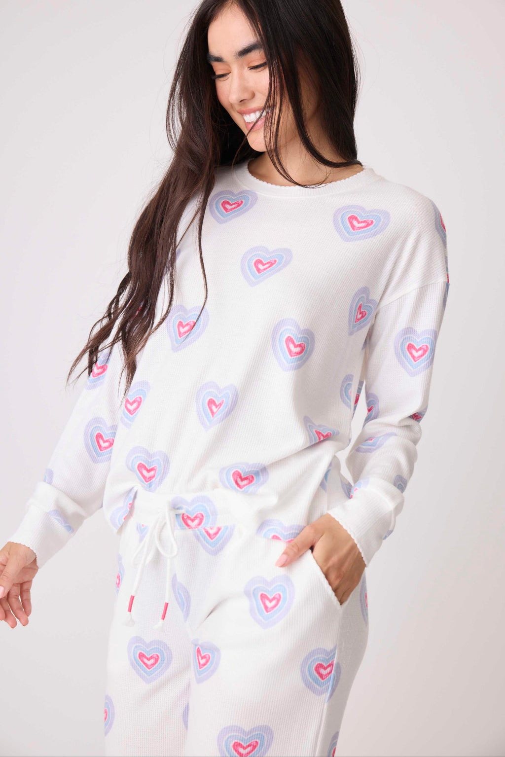 PJ SALVAGE Peace & Love Hearts Thermal Long Sleeve Top/Pant - RPPLLS1/RPPLP1