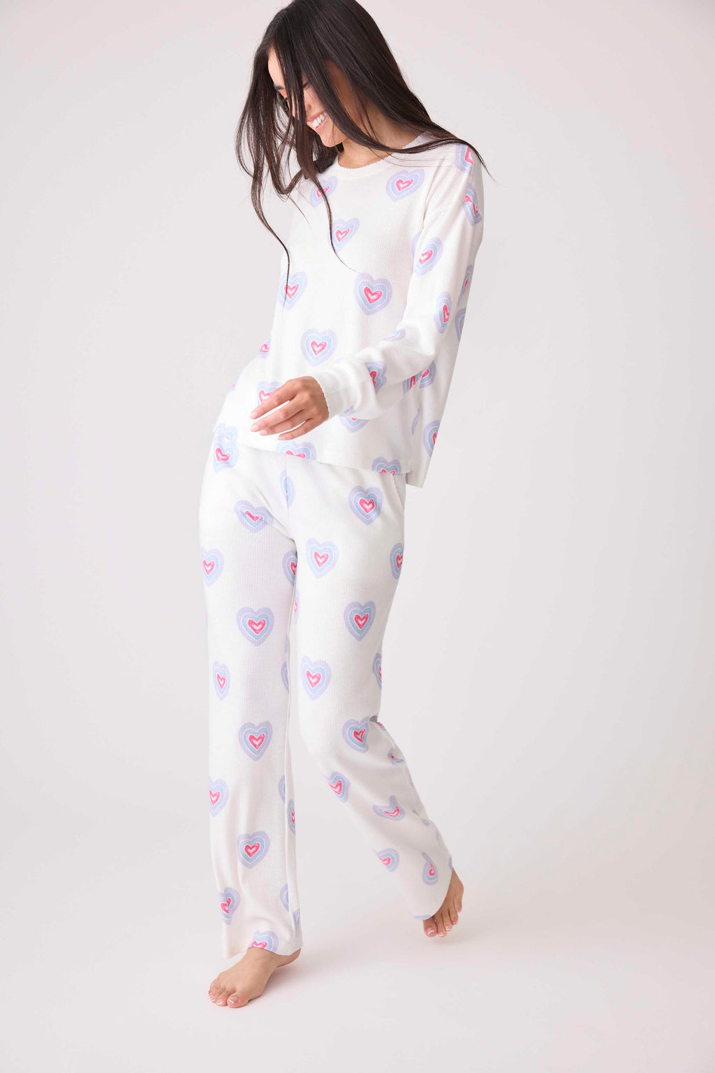 PJ SALVAGE Peace & Love Hearts Thermal Long Sleeve Top/Pant - RPPLLS1/RPPLP1
