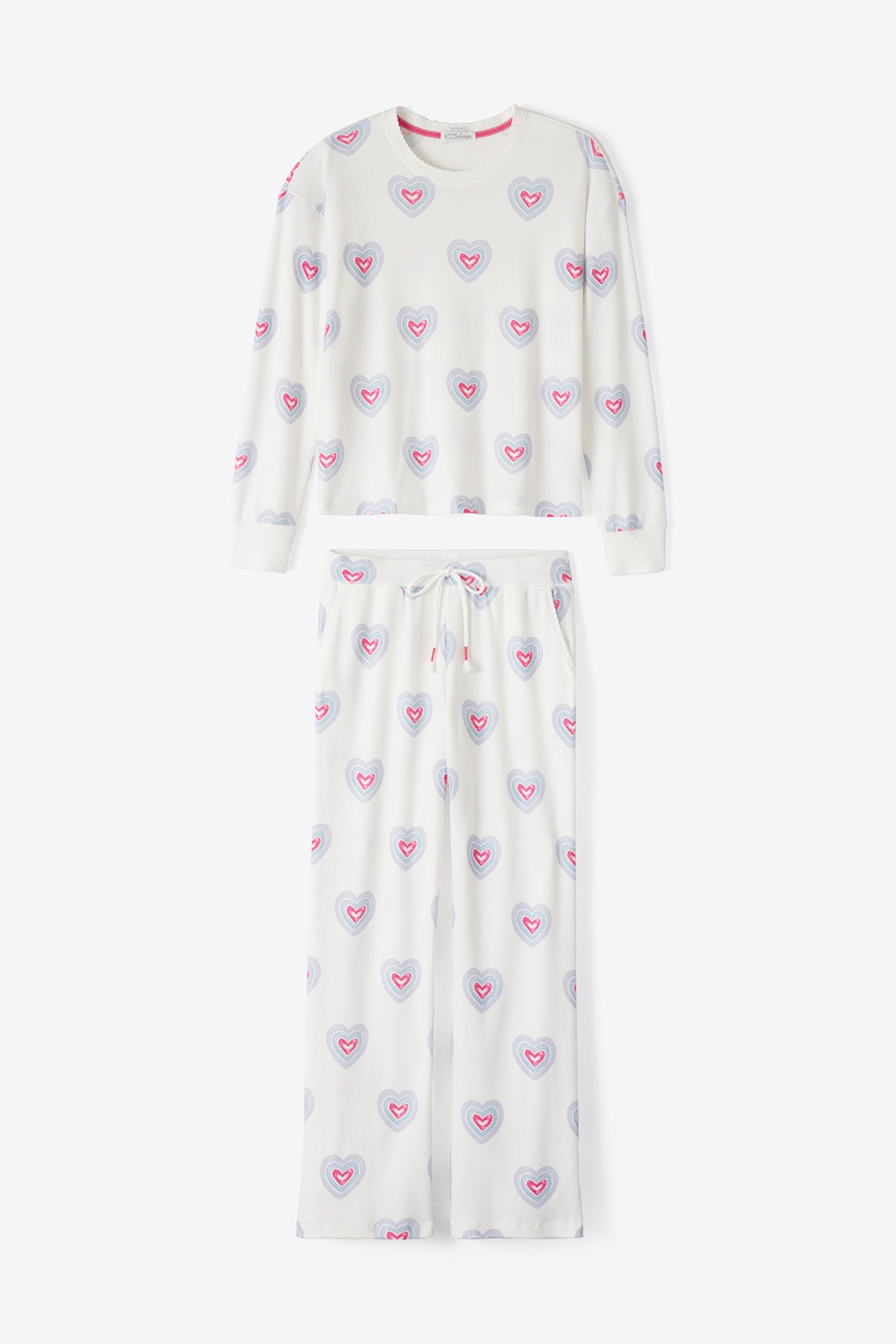 PJ SALVAGE Peace & Love Hearts Thermal Long Sleeve Top/Pant - RPPLLS1/RPPLP1