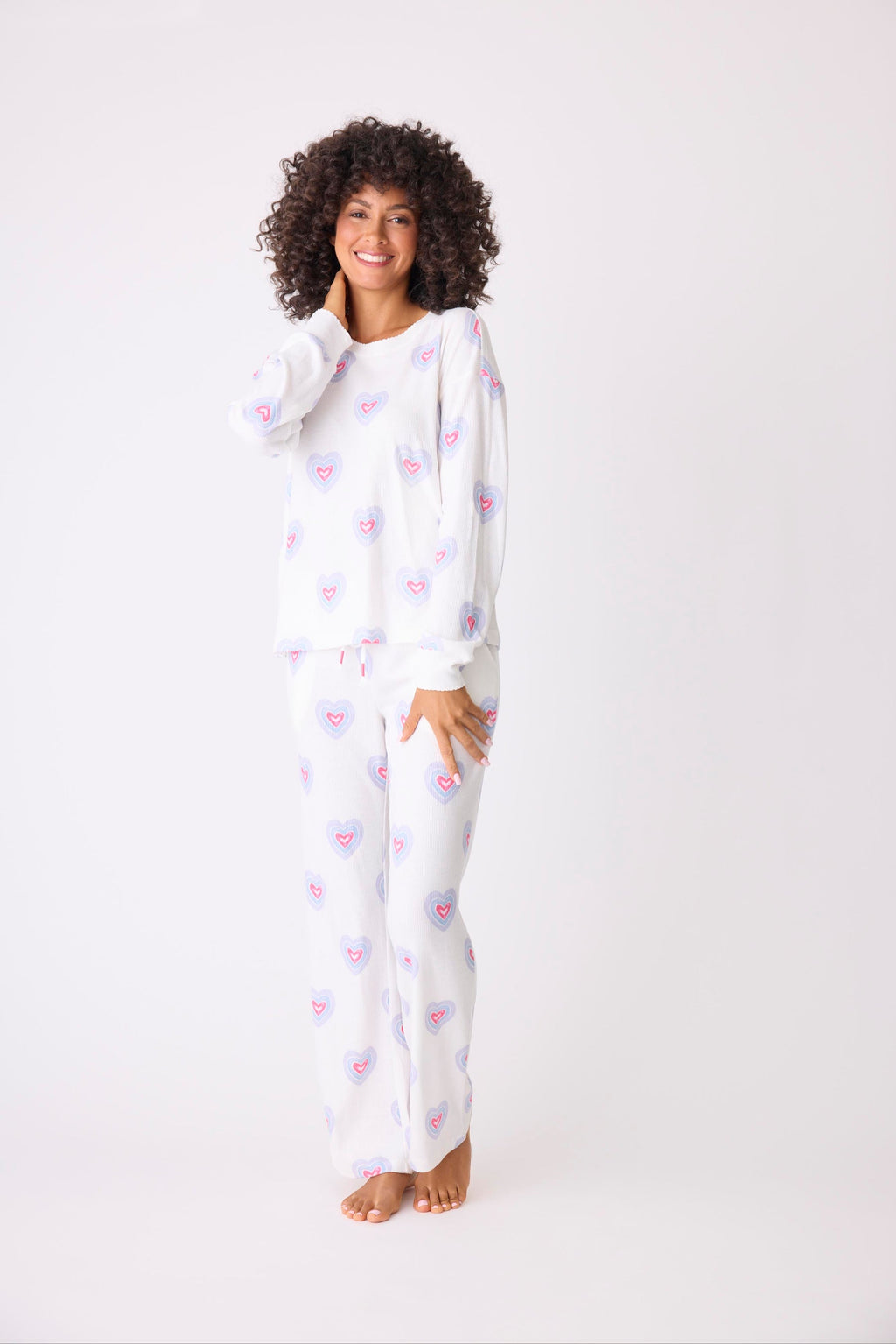 PJ SALVAGE Peace & Love Hearts Thermal Long Sleeve Top/Pant - RPPLLS1/RPPLP1