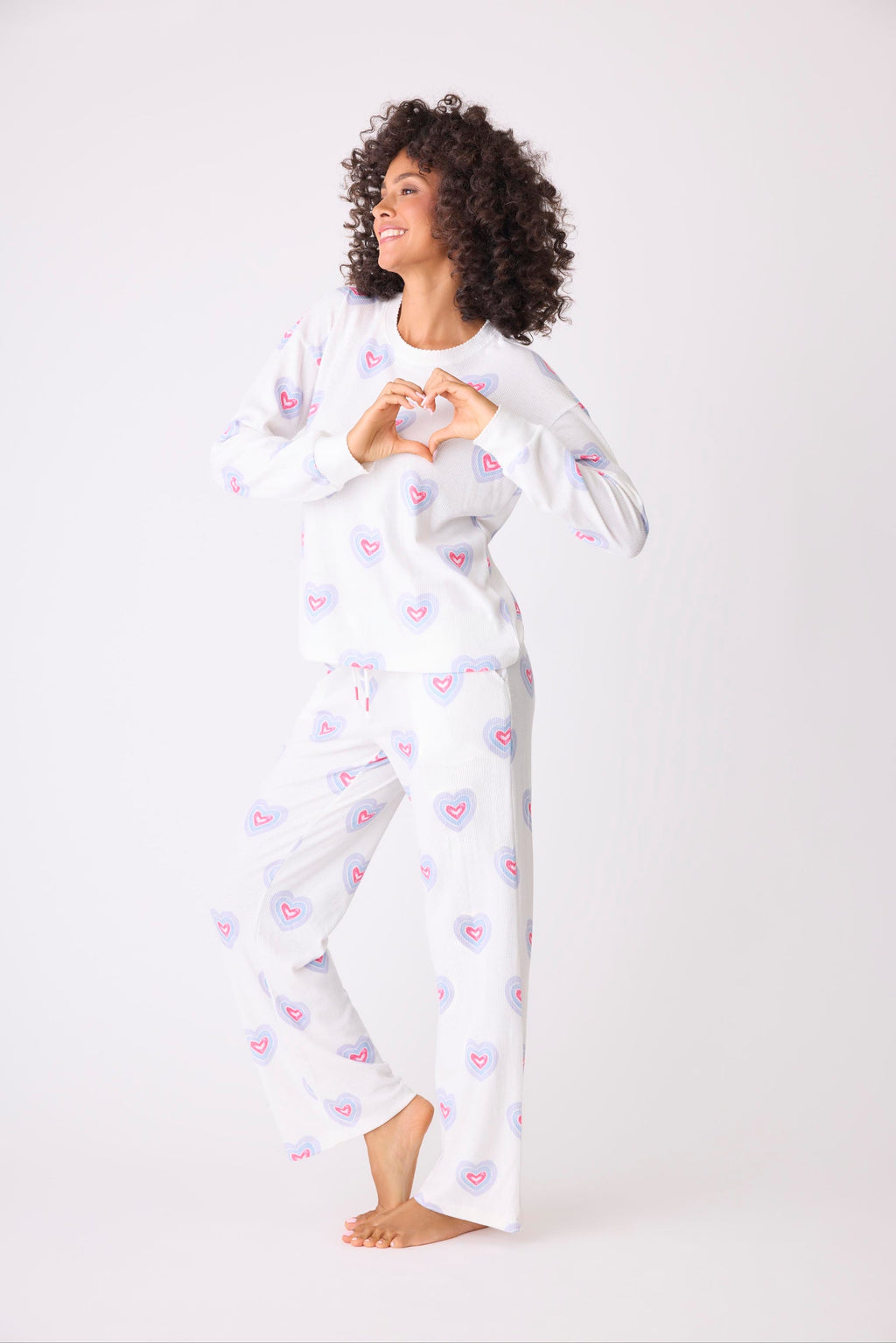 PJ SALVAGE Peace & Love Hearts Thermal Long Sleeve Top/Pant - RPPLLS1/RPPLP1