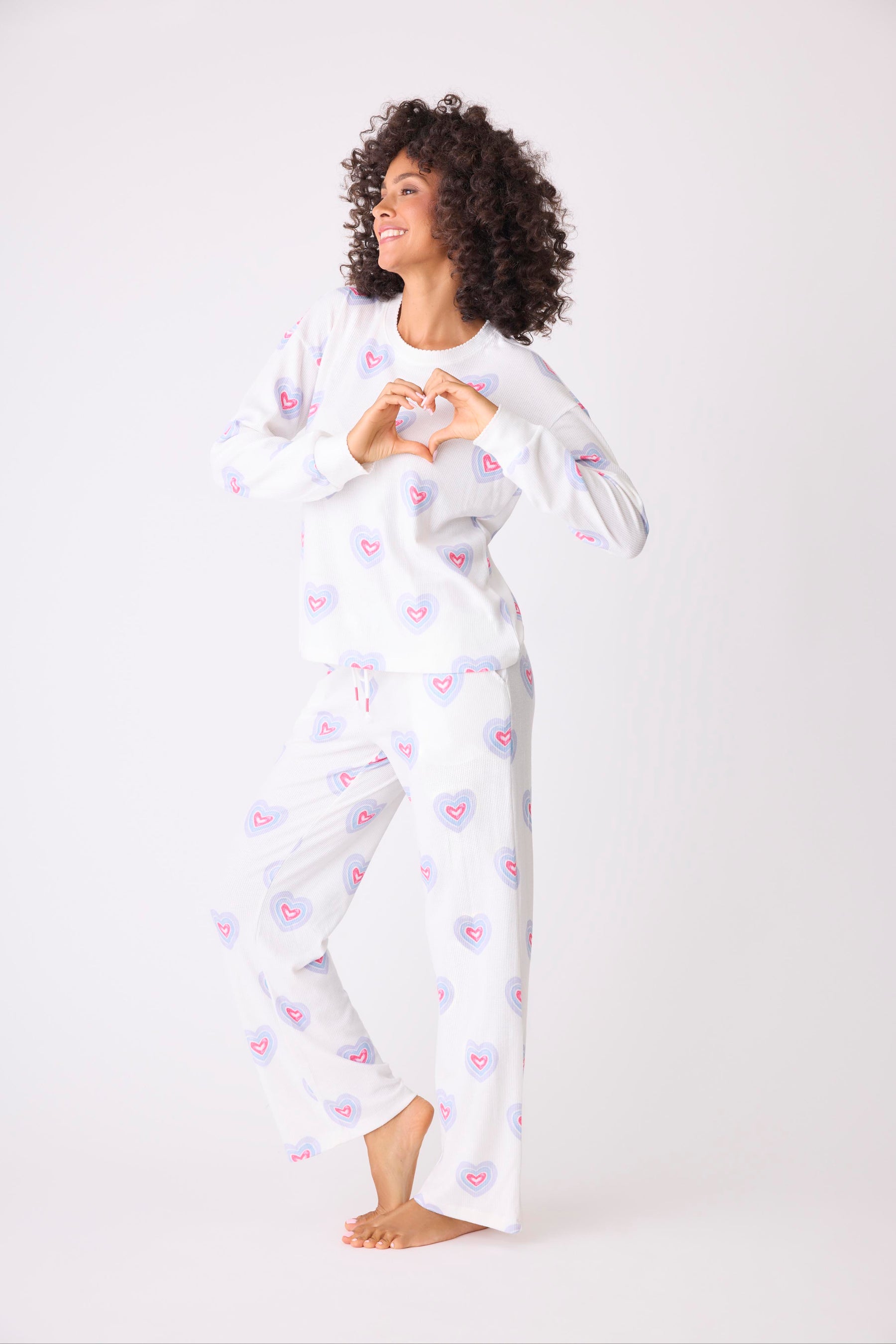 PJ SALVAGE Peace & Love Hearts Thermal Long Sleeve Top/Pant - RPPLLS1/RPPLP1