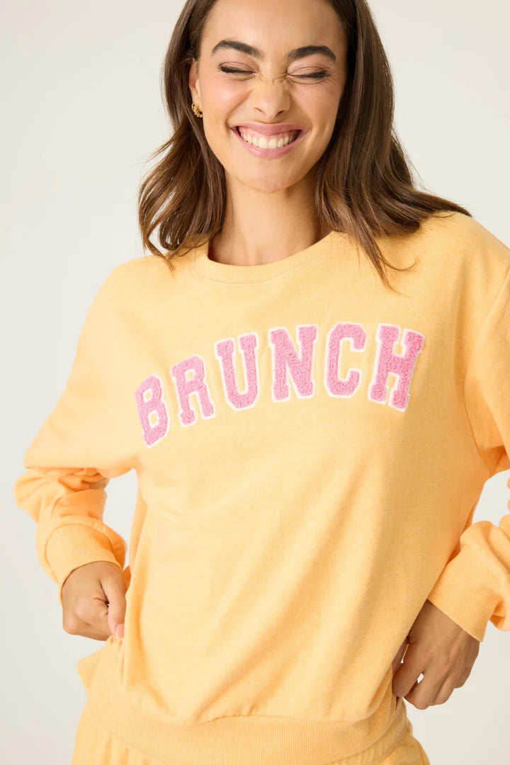 Pj Salvage Mimosa Me Long Sleeve top- RUMMLS2- Orange Crush
