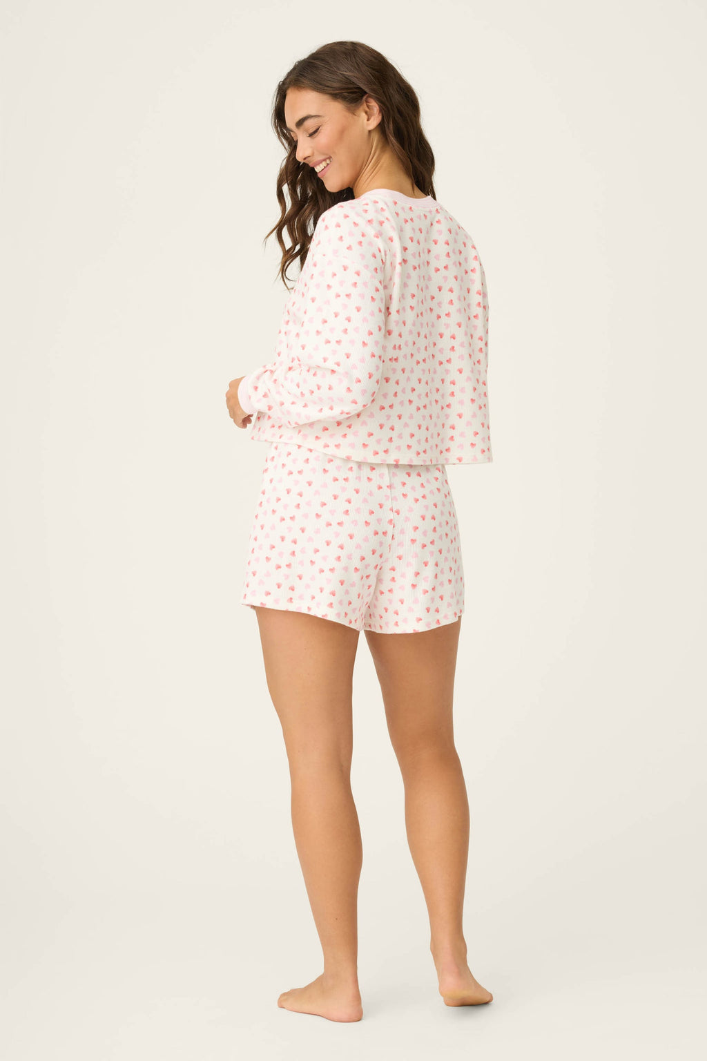 PJ Salvage Boyfriend Boxer Heart to Heart PJ Short Set-RWBXST-IVORY