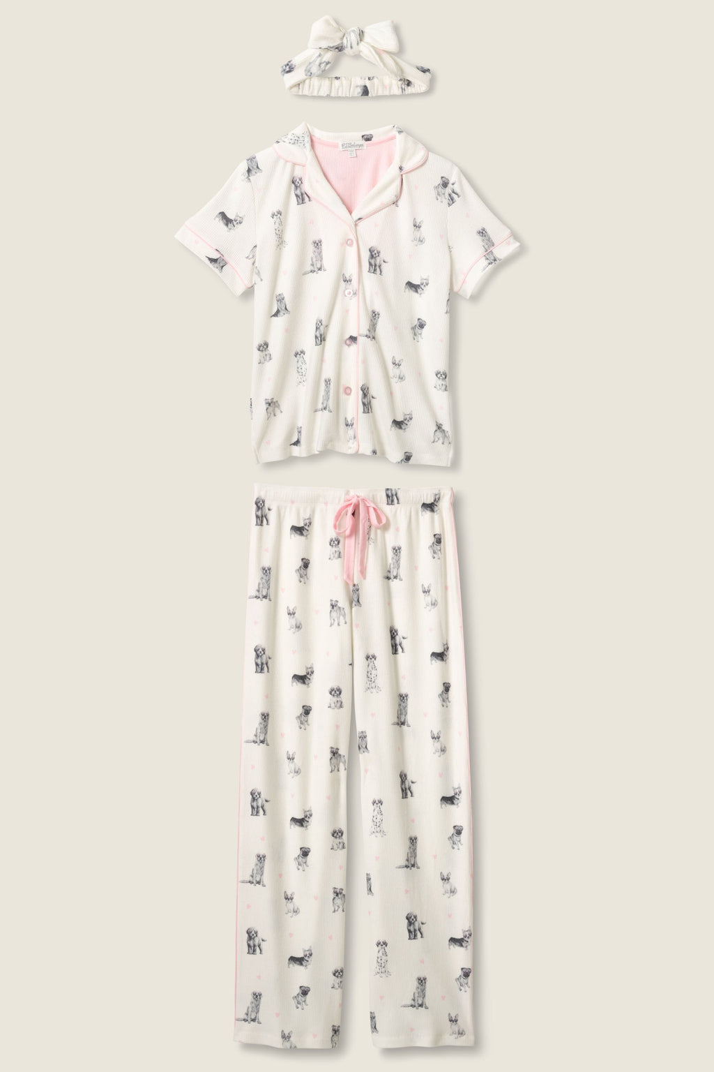PJ Salvage My Dog Is My Valentine 3-Piece PJ Set - RWDVPJ - IVORY