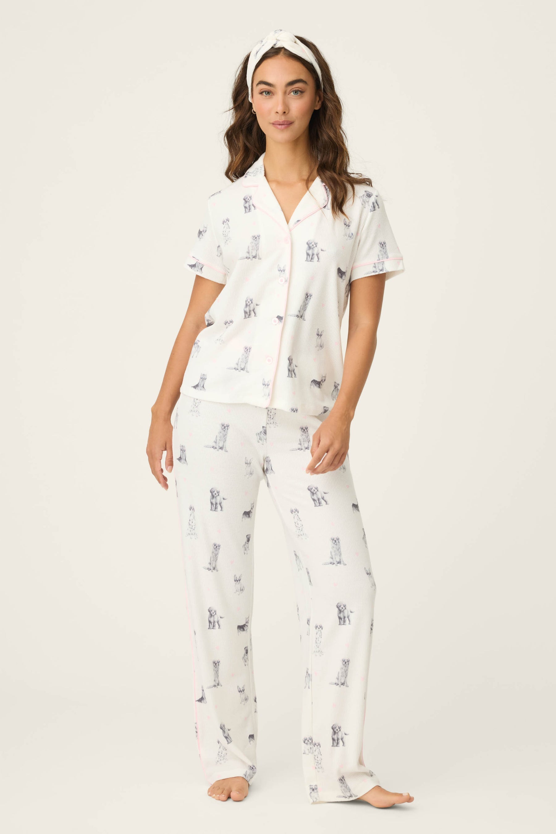 PJ Salvage My Dog Is My Valentine 3-Piece PJ Set - RWDVPJ - IVORY