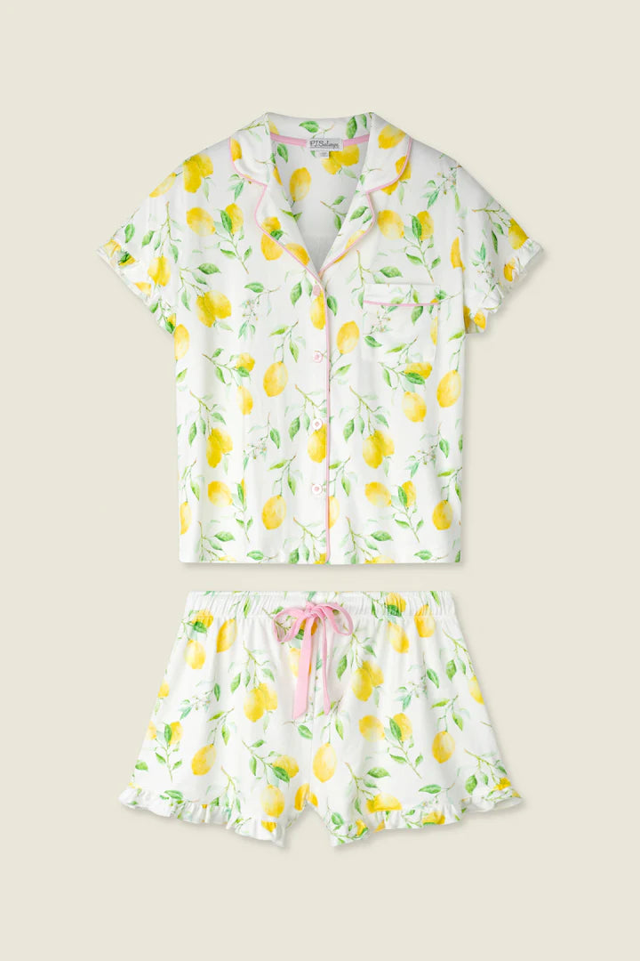 Pj Salvage- La Dolce Spritz Lemon Zest Short PJ SET- RYLDST1
