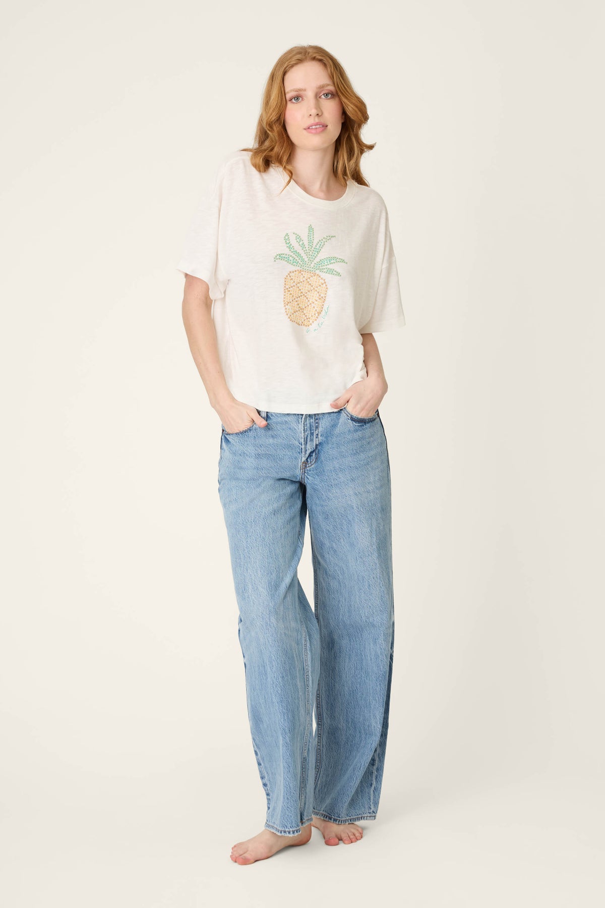 PJ Salvage- Viva la Vida Puff Paint Pineapple T-Shirt- RYVVT