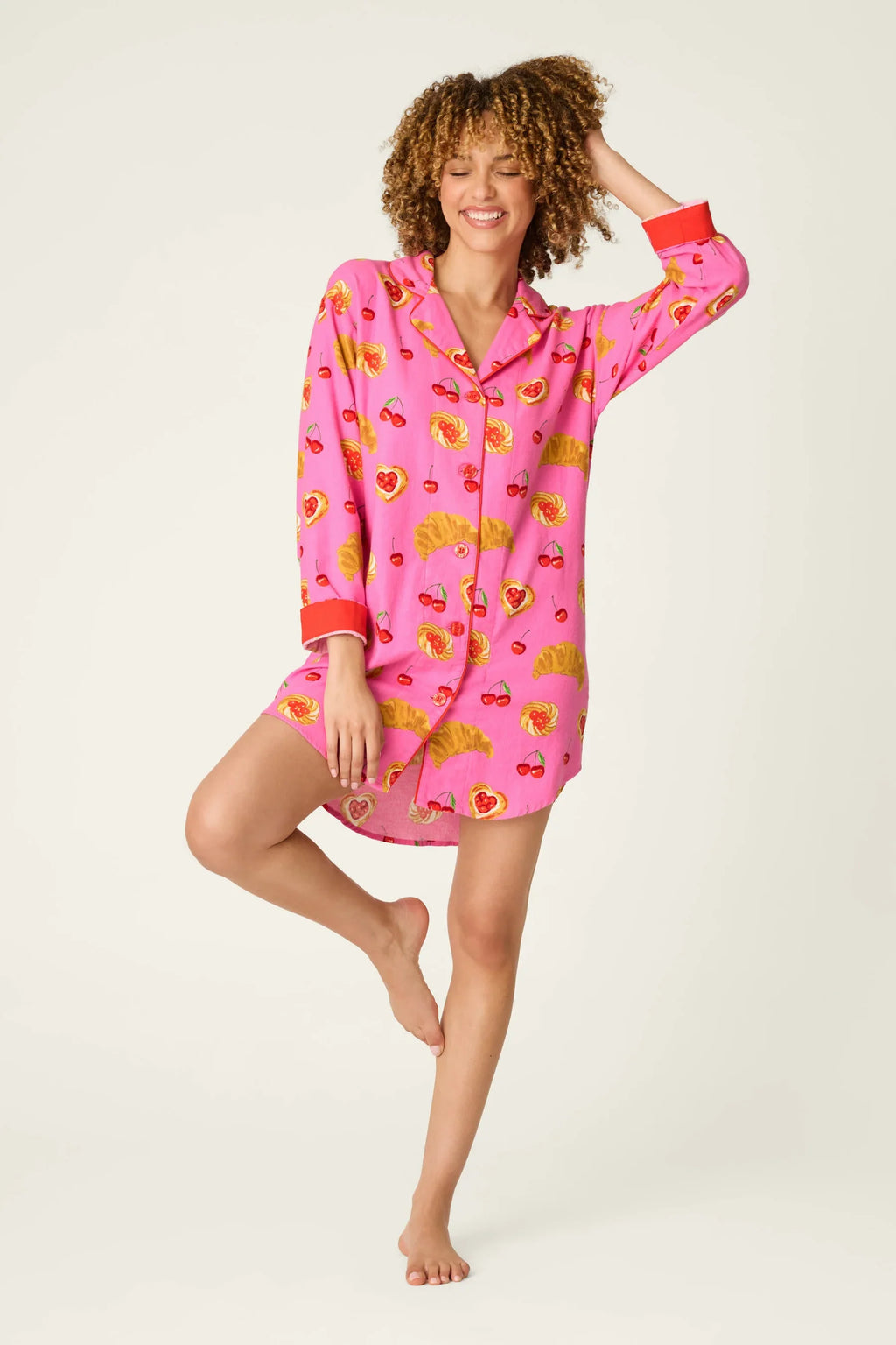 Sweet Cherry Tart Print Nightshirt RZFLNS