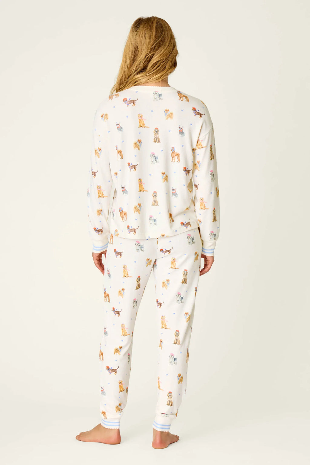 Meet Me in Pawris Dog Print Long Sleeve PJ Set RZMEST1