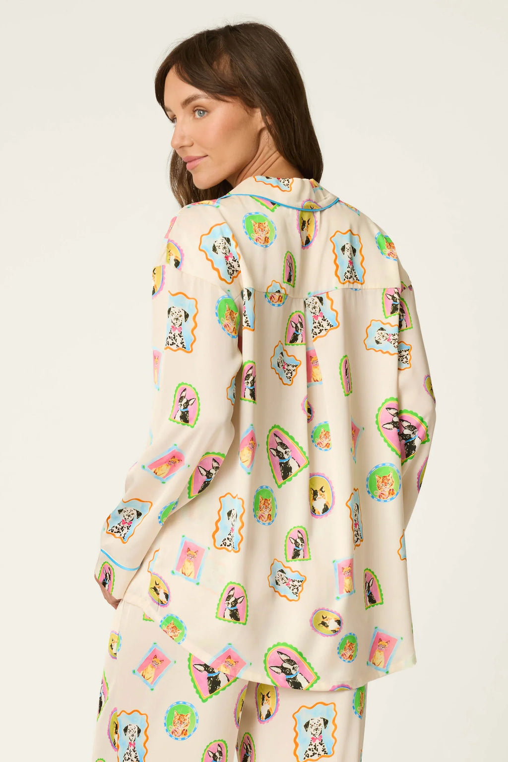 Picture Purrfect Pet Portraits Satin Long Sleeve Top RZPILS