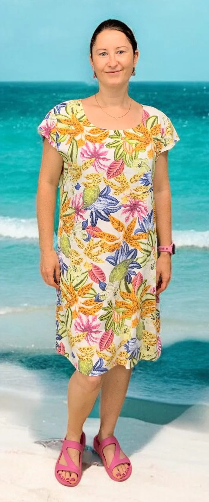 PLUM LOCO - Ladies Woven Tropical Short Dress - SL9531