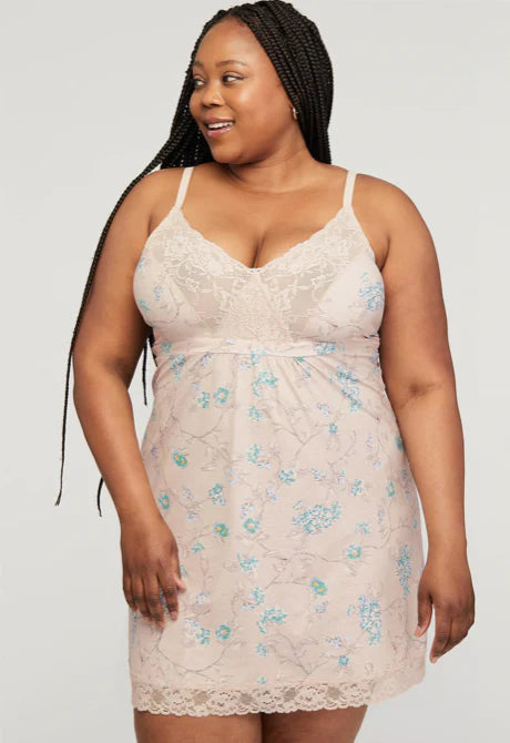 Montelle Full-Bust Support Chemise 9394F- Floral Tea