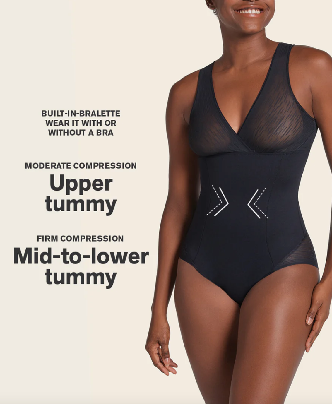 Leonisa - Sheer Stripe Detail Sculpting Bodysuit - 018517