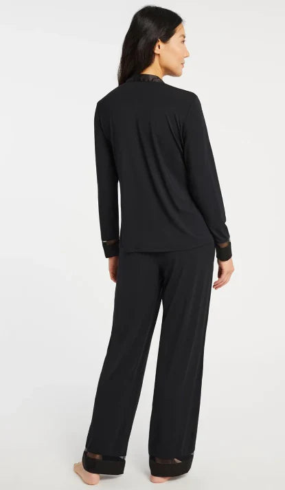 Fleur't-Tuxedo Pj Set-6140- BLACK/VINO