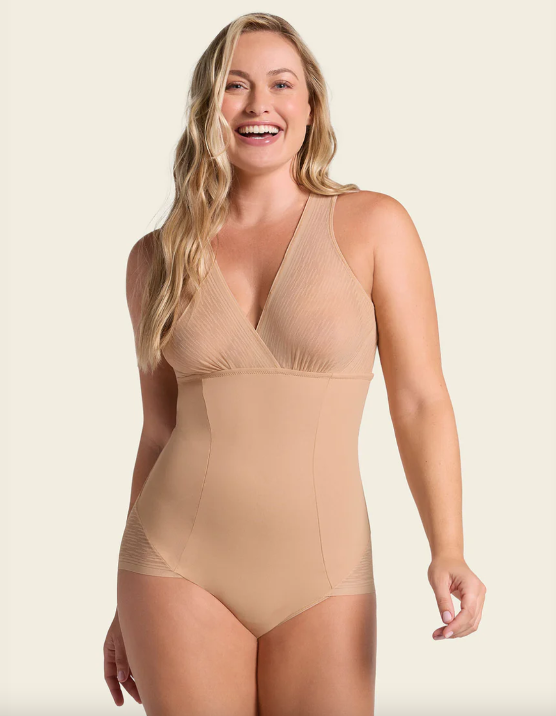 Leonisa - Sheer Stripe Detail Sculpting Bodysuit - 018517