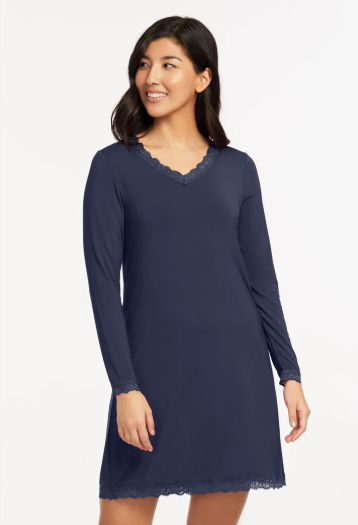 Fleur't Modest Nightshirt With Shelf Bra - Ink - 639