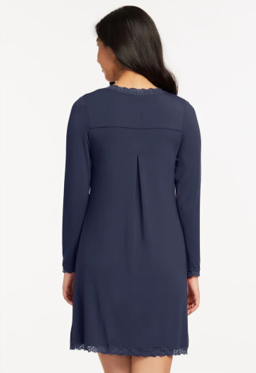 Fleur't Modest Nightshirt With Shelf Bra - Ink - 639