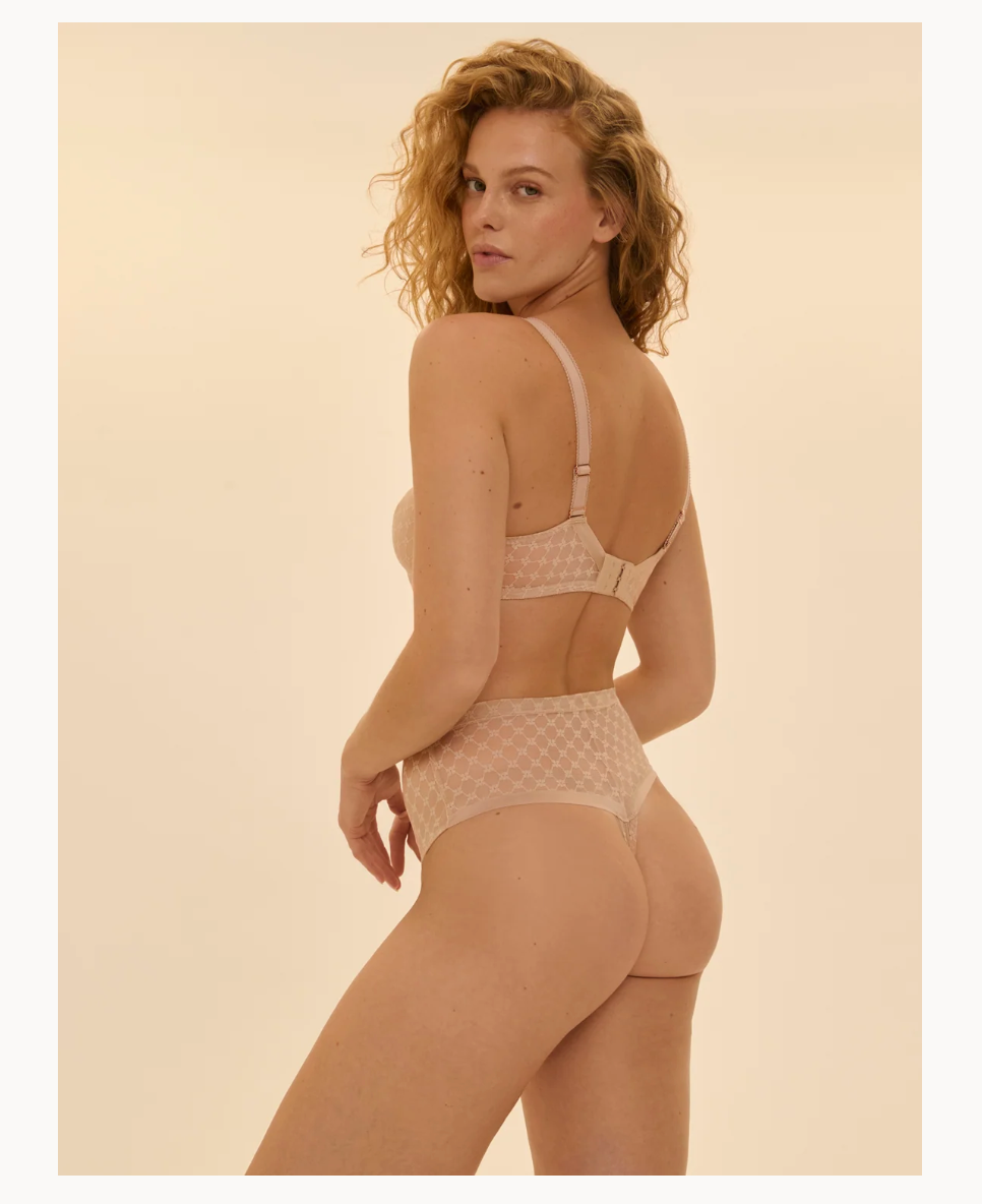 Simone Perele High Waist Shaper Thong-Peau Rose- 1G4709