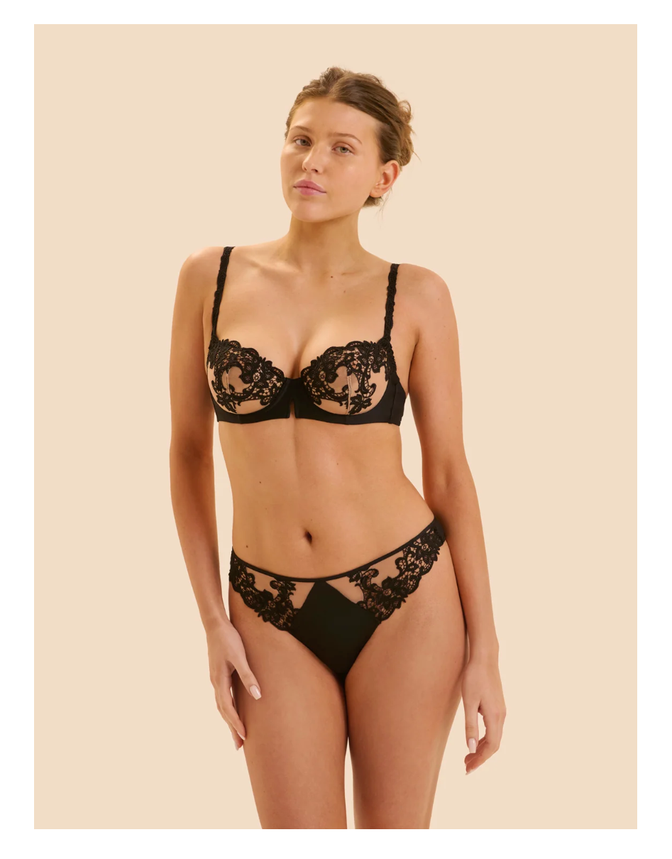 Simone Perele Saga Half-Cup 15C330-BLACK TATTOO