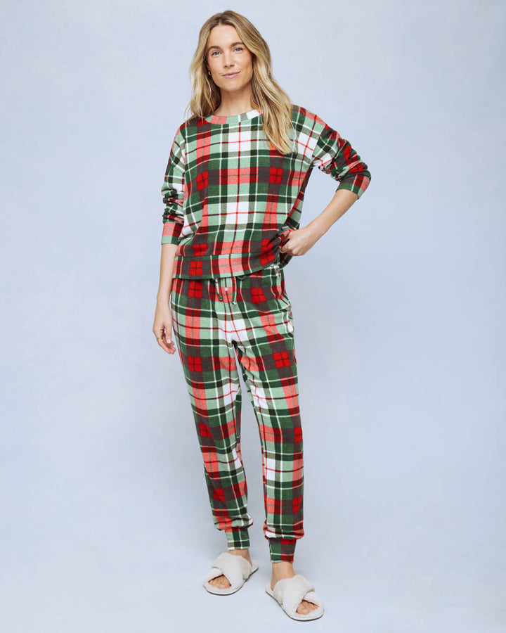 Splendid - Holiday Plaid Marna Waffle Thermal PJ Set - RPF2038HP4