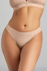 Siella Organic Cotton Thong - White/Black/Beige - 85661