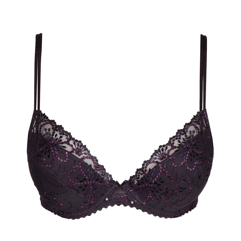 Marie Jo 0101337- Jane Push Up Bra Removable Pads- Amethyst/ True Red/ Boudoir Cream