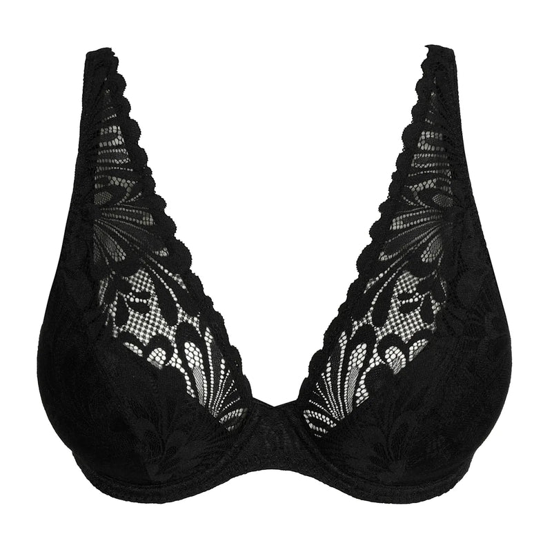 PRIMA DONNA RUPI HALF PADDED PLUNGE BRA- BLACK/WHITE- 0142474
