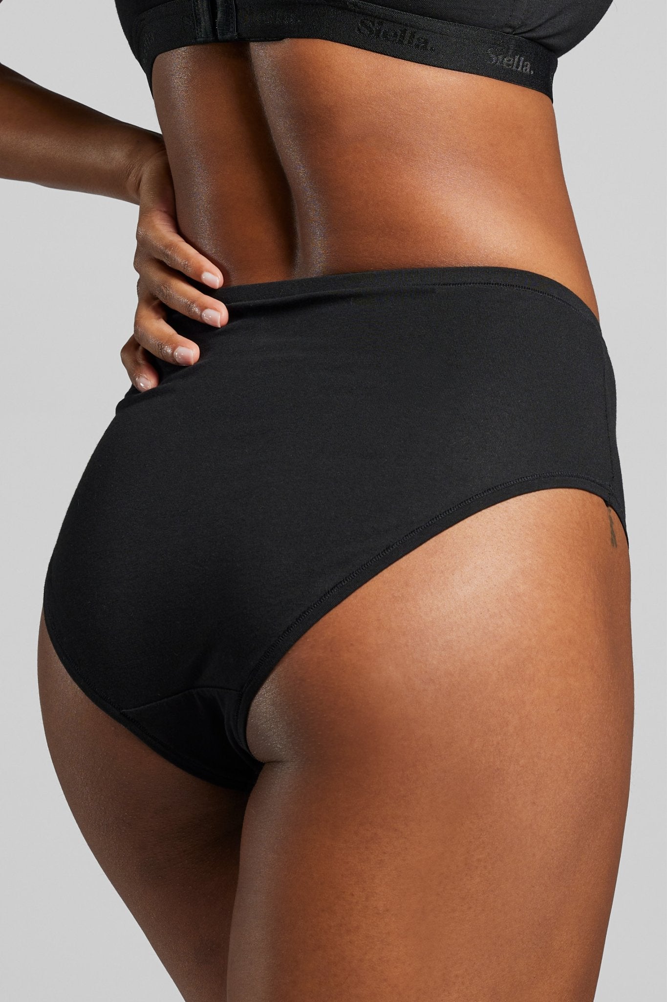 Siella Organic Cotton High Waist Brief - White/Black/Beige - 85661